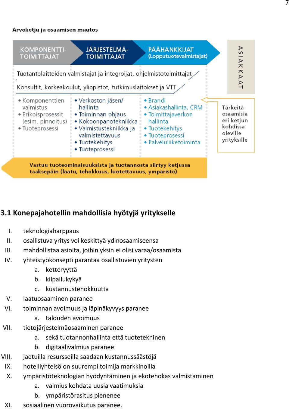 laatuosaaminen paranee VI. toiminnan avoimuus ja läpinäkyvyys paranee a. talouden avoimuus VII. tietojärjestelmäosaaminen paranee a. sekä tuotannonhallinta että tuotetekninen b.