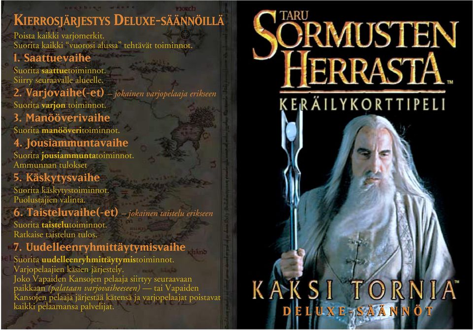 Käskytysvaihe Suorita käskytystoiminnot. Puolustajien valinta. 6. Taisteluvaihe(-et) jokainen taistelu erikseen Suorita taistelutoiminnot. Ratkaise taistelun tulos. 7.