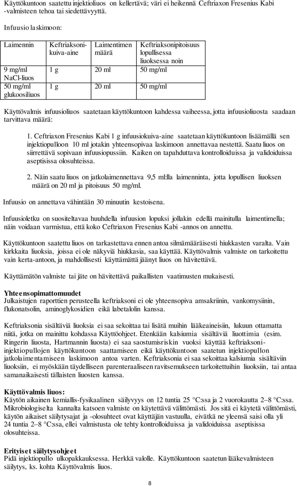 noin Käyttövalmis infuusioliuos saatetaan käyttökuntoon kahdessa vaiheessa, jotta infuusioliuosta saadaan tarvittava määrä: 1.