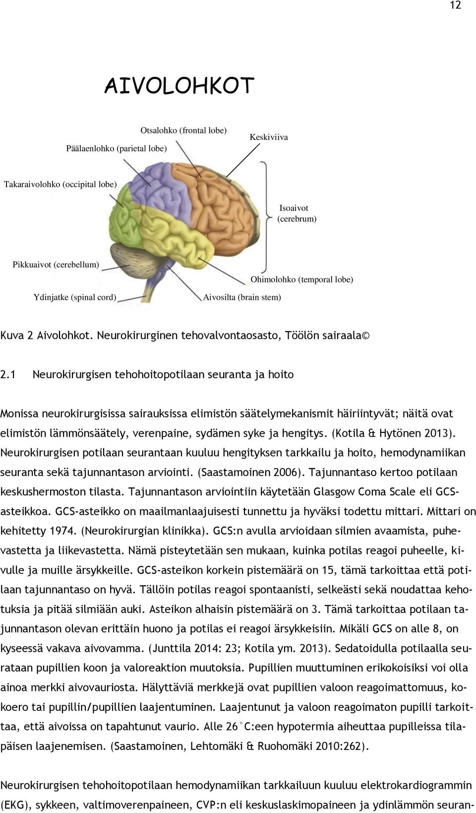 1 Neurokirurgisen tehohoitopotilaan seuranta ja hoito Monissa neurokirurgisissa sairauksissa elimistön säätelymekanismit häiriintyvät; näitä ovat elimistön lämmönsäätely, verenpaine, sydämen syke ja