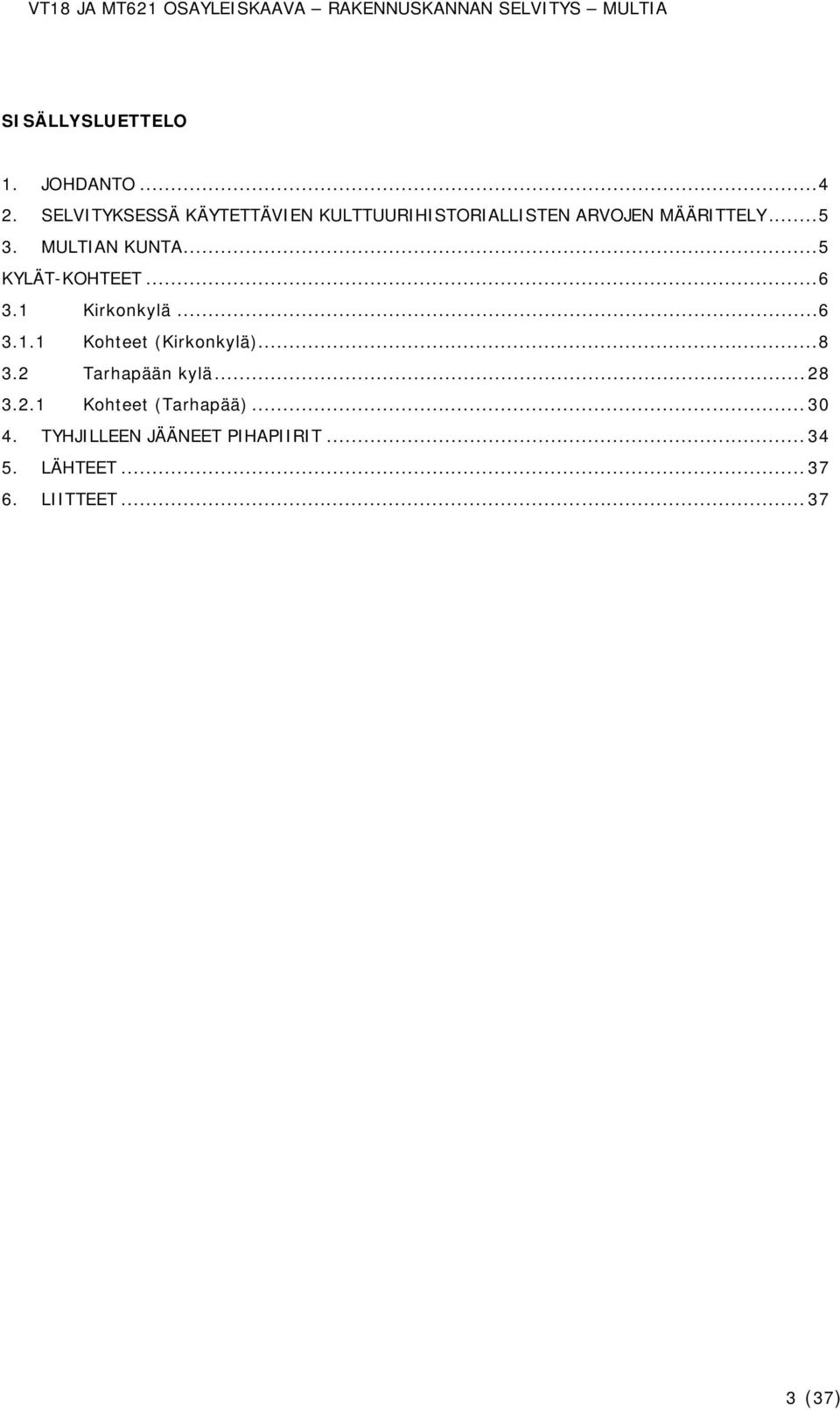 MULTIAN KUNTA... 5 KYLÄT-KOHTEET... 6 3.1 Kirkonkylä... 6 3.1.1 Kohteet (Kirkonkylä).