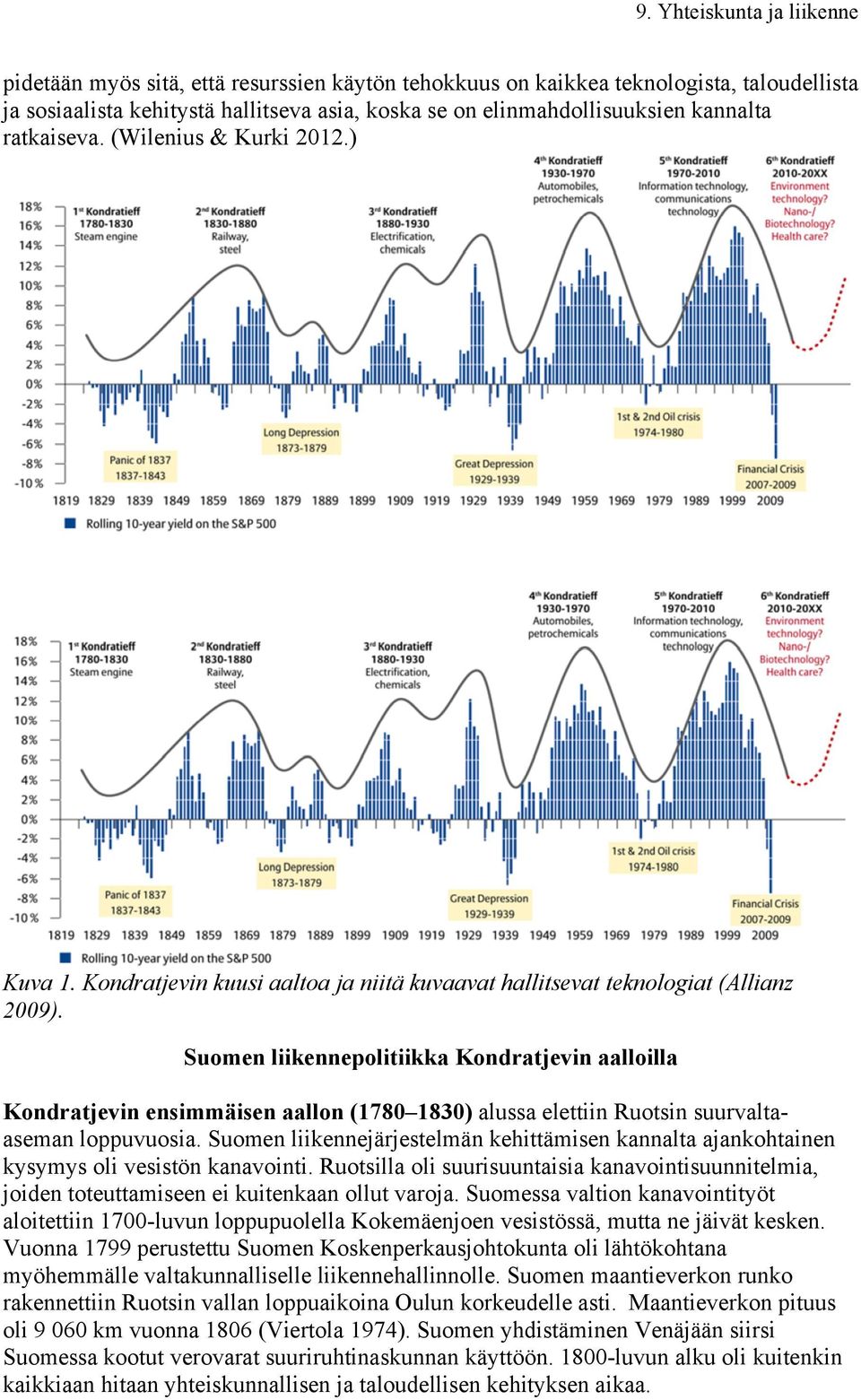 Suomen liikennepolitiikka Kondratjevin aalloilla Kondratjevin ensimmäisen aallon (1780 1830) alussa elettiin Ruotsin suurvaltaaseman loppuvuosia.