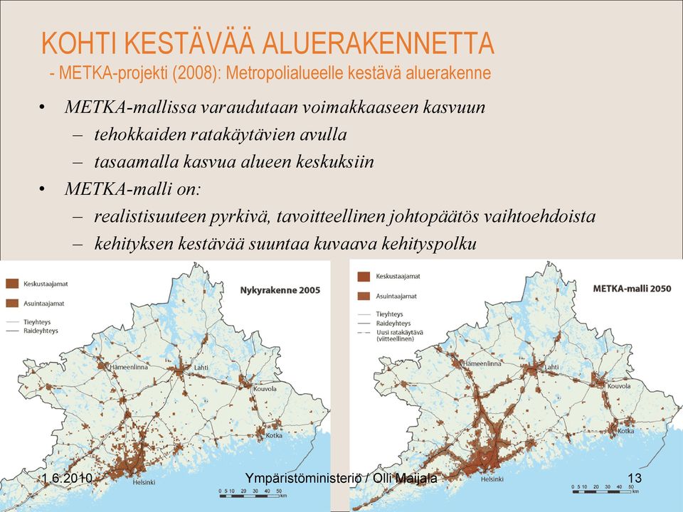 kasvua alueen keskuksiin METKA-malli on: realistisuuteen pyrkivä, tavoitteellinen johtopäätös