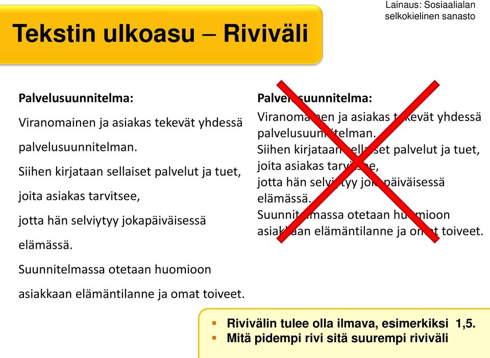 Suunnitelmassa otetaan huomioon asiakkaan elämäntilanne ja omat toiveet. Palvelusuunnitelma: Viranomainen ja asiakas tekevät yhdessä palvelusuunnitelman.