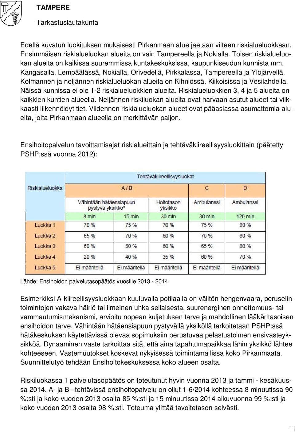 Kolmannen ja neljännen riskialueluokan alueita on Kihniössä, Kiikoisissa ja Vesilahdella. Näissä kunnissa ei ole 1-2 riskialueluokkien alueita.