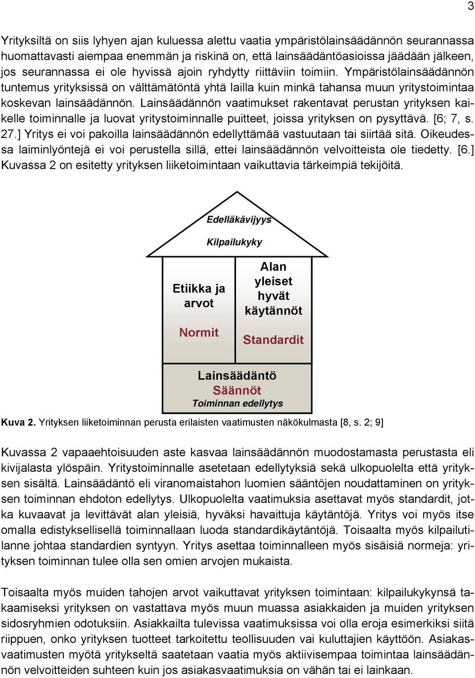 Lainsäädännön vaatimukset rakentavat perustan yrityksen kaikelle toiminnalle ja luovat yritystoiminnalle puitteet, joissa yrityksen on pysyttävä. [6; 7, s. 27.