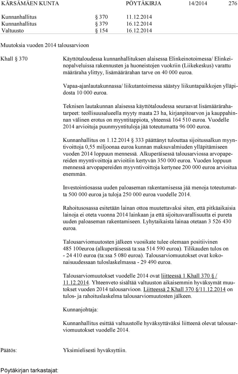 2014 Valtuusto 154 16.12.