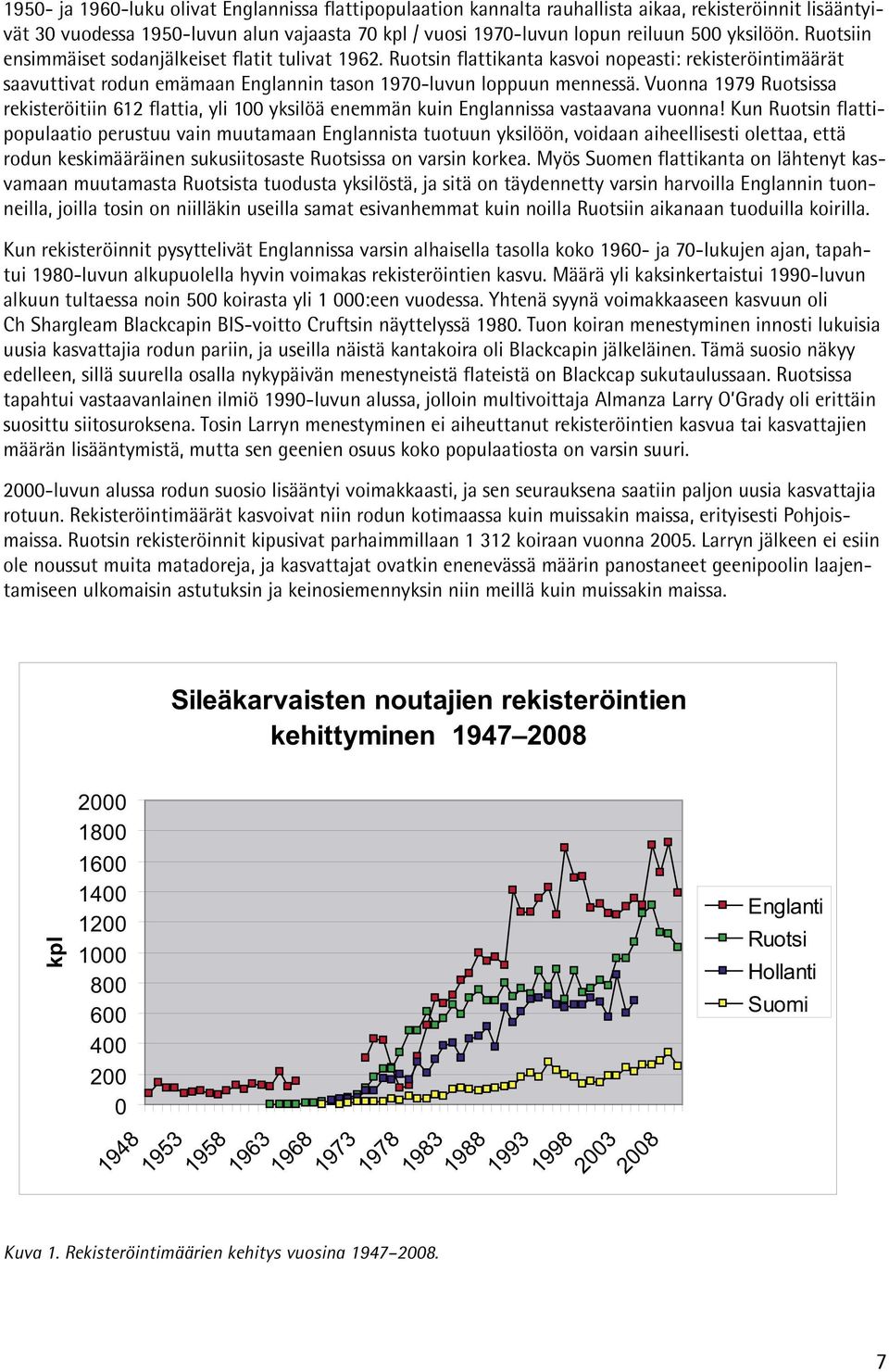 Vuonna 1979 Ruotsissa rekisteröitiin 612 flattia, yli 100 yksilöä enemmän kuin Englannissa vastaavana vuonna!