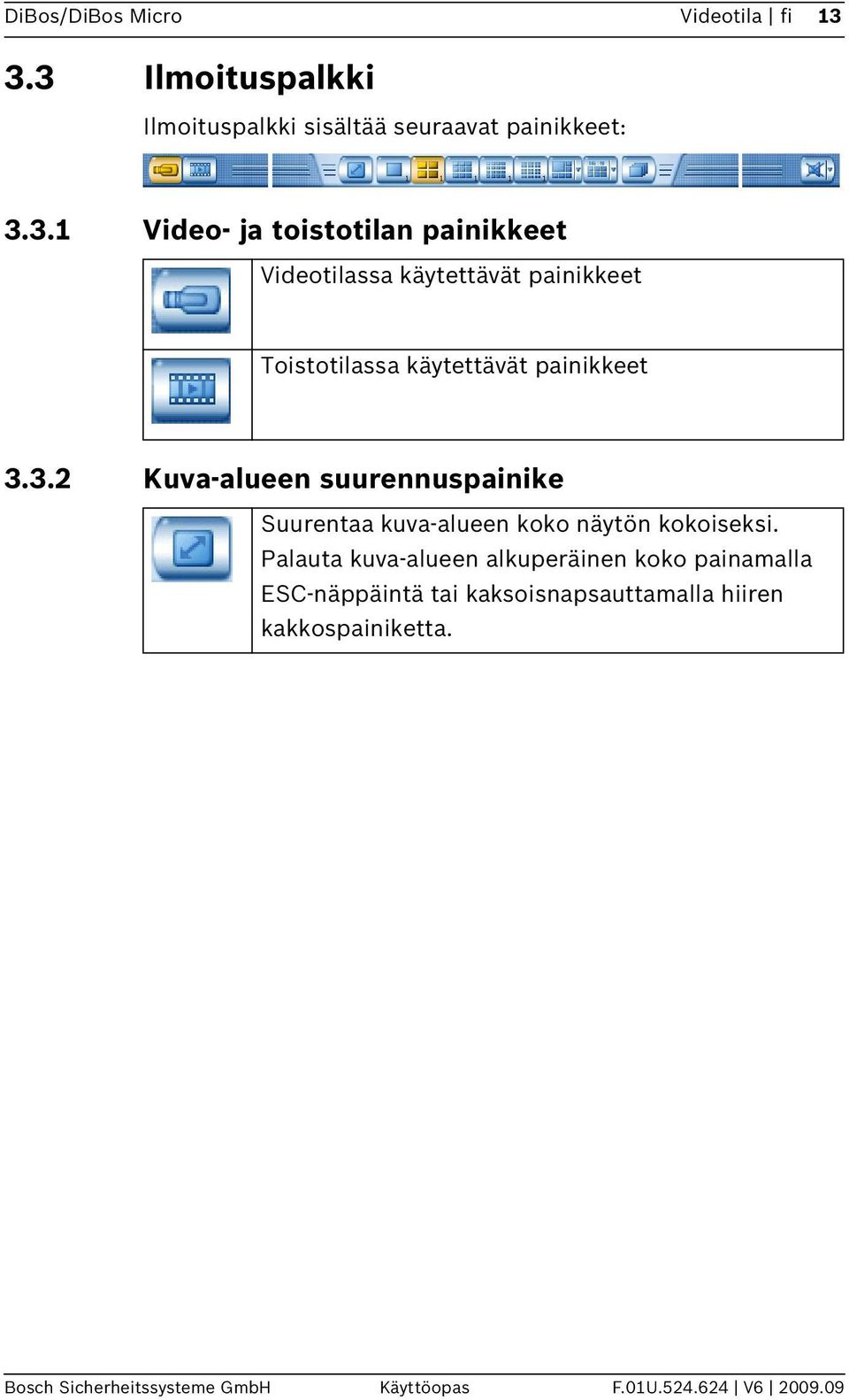 3.2 Kuva-alueen suurennuspainike Suurentaa kuva-alueen koko näytön kokoiseksi.