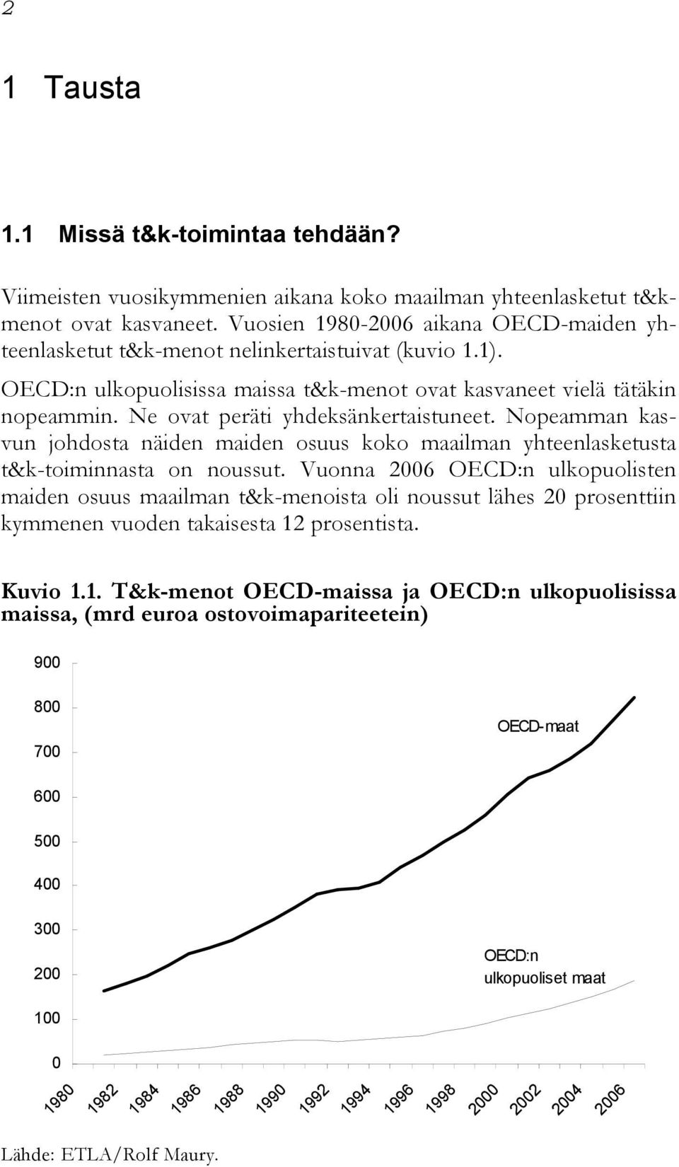 Ne ovat peräti yhdeksänkertaistuneet. Nopeamman kasvun johdosta näiden maiden osuus koko maailman yhteenlasketusta t&k-toiminnasta on noussut.