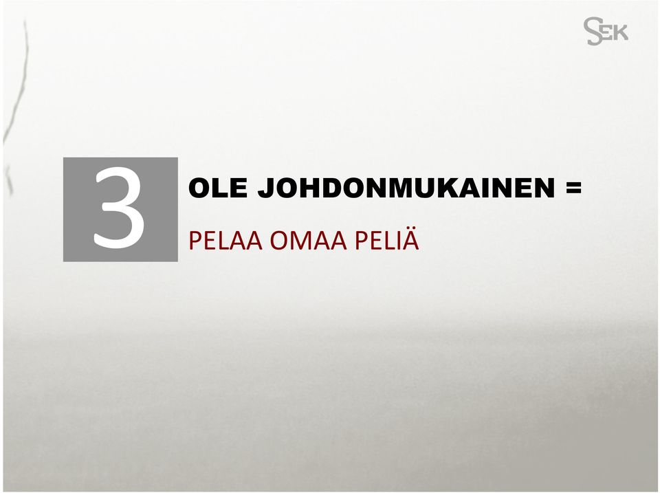 PELIÄ OLE