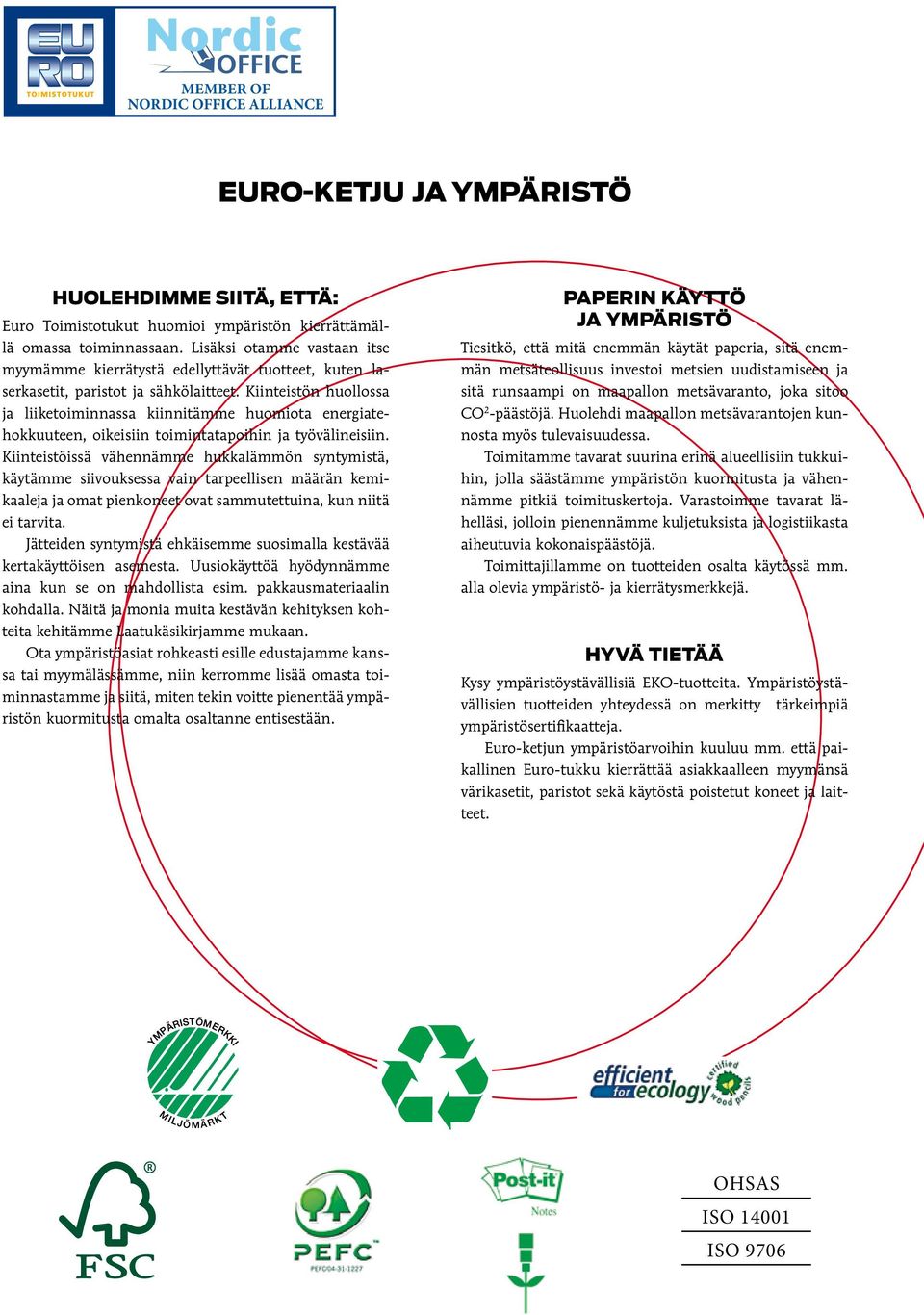 Kiinteistön huollossa ja liiketoiminnassa kiinnitämme huomiota energiatehokkuuteen, oikeisiin toimintatapoihin ja työvälineisiin.