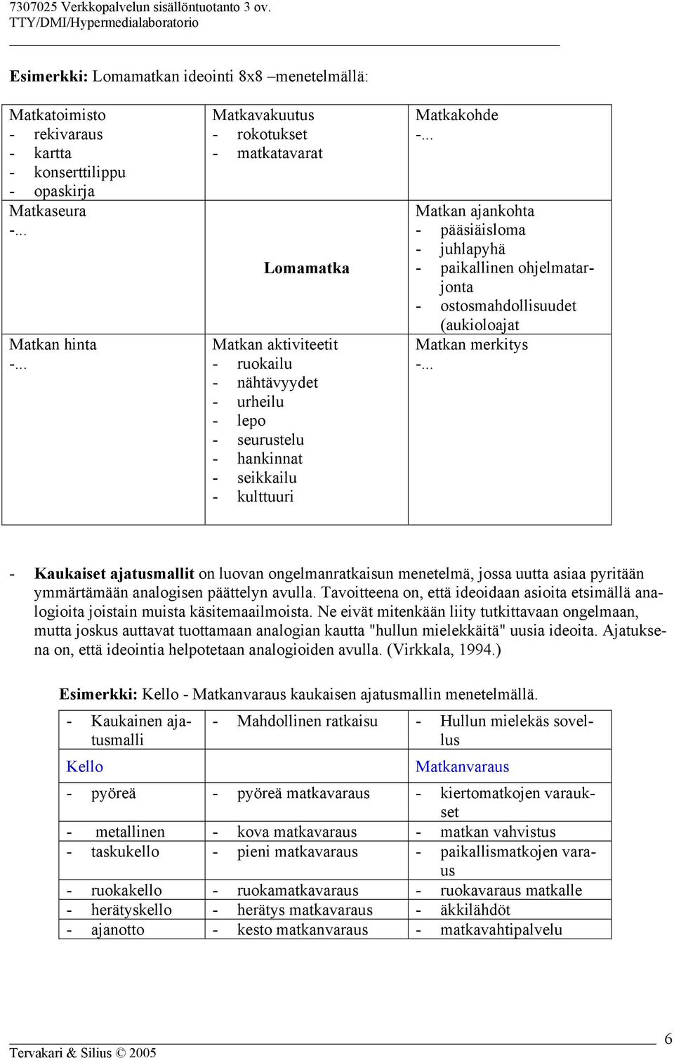 .. Matkan ajankohta - pääsiäisloma - juhlapyhä - paikallinen ohjelmatarjonta - ostosmahdollisuudet (aukioloajat Matkan merkitys -.