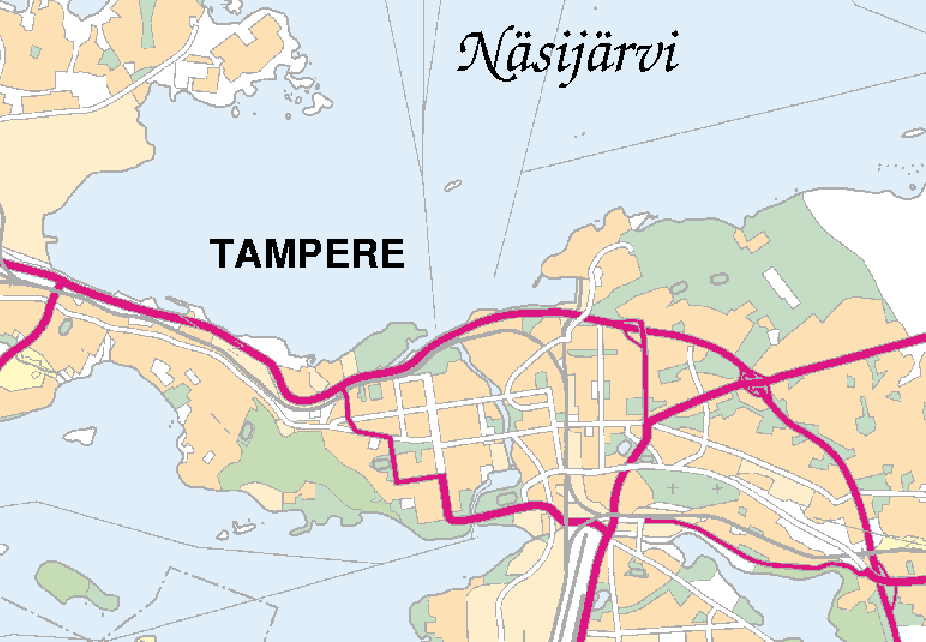 Nykyinen Vt 12, Rantaväylä (Paasikiventie, Kekkosentie, Teiskontie) Nopeusrajoitukset 70 60 50