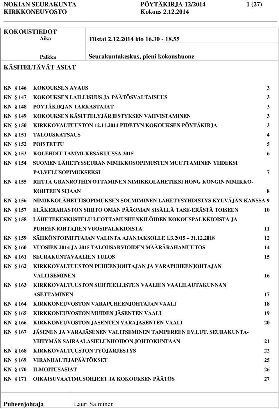 3 KN 150 KIRKKOVALTUUSTON 12.11.