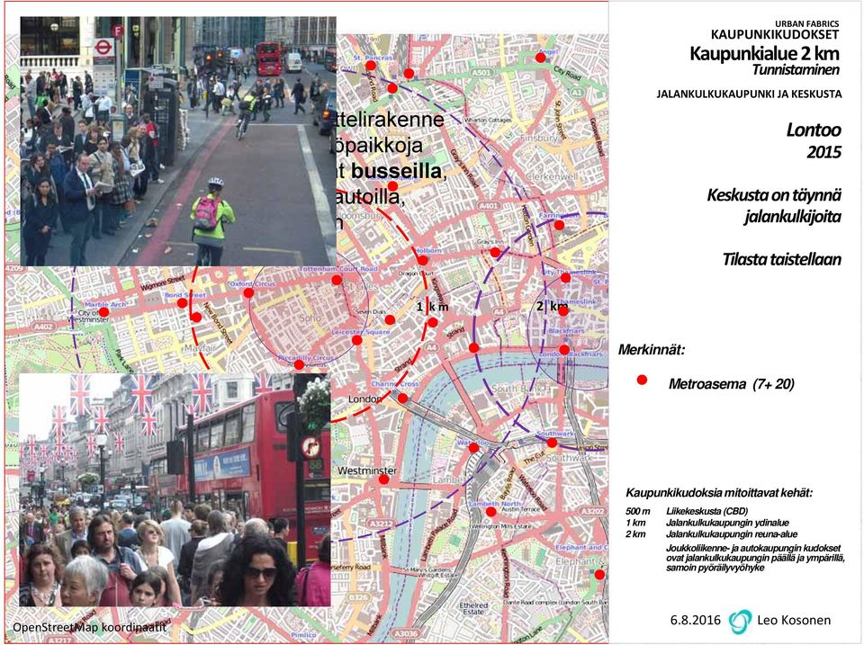 Metroasema (7+ 20) 20 Kaupunkikudoksia mitoittavat kehät: 500 m Liikekeskusta (CBD) 1 km Jalankulkukaupungin ydinalue 2 km Jalankulkukaupungin