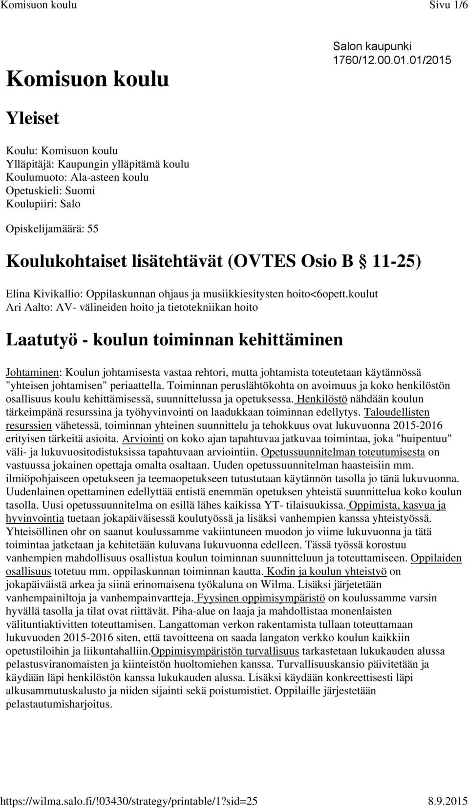 Osio B 11-25) Elina Kivikallio: Oppilaskunnan ohjaus ja musiikkiesitysten hoito<6opett.