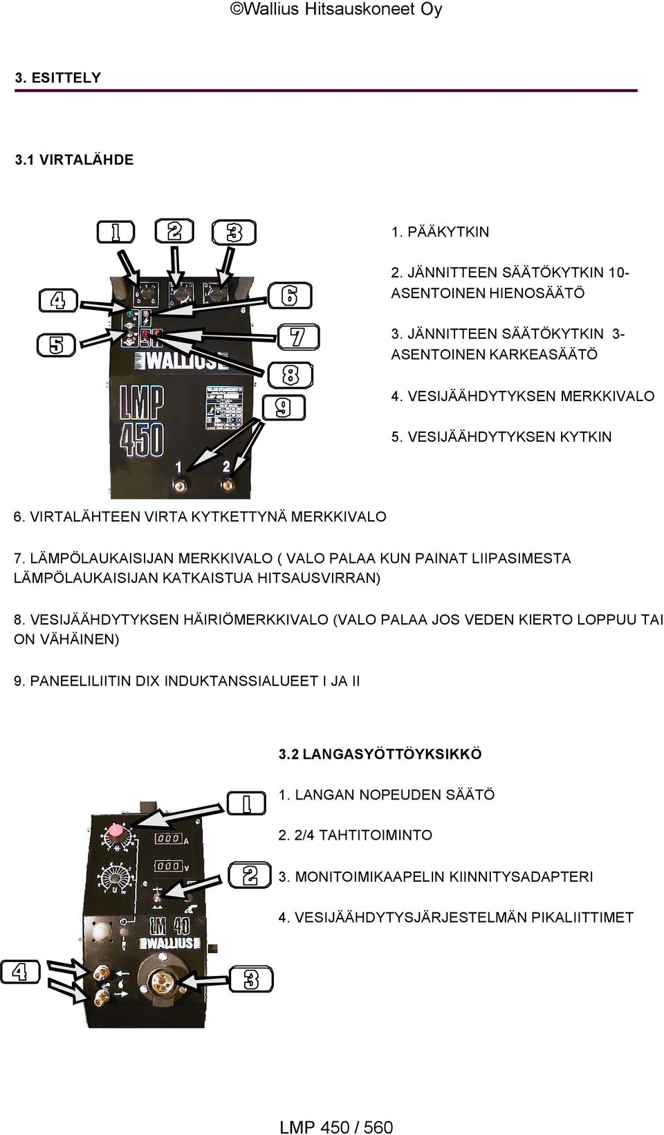LÄMPÖLAUKAISIJAN MERKKIVALO ( VALO PALAA KUN PAINAT LIIPASIMESTA LÄMPÖLAUKAISIJAN KATKAISTUA HITSAUSVIRRAN) 8.