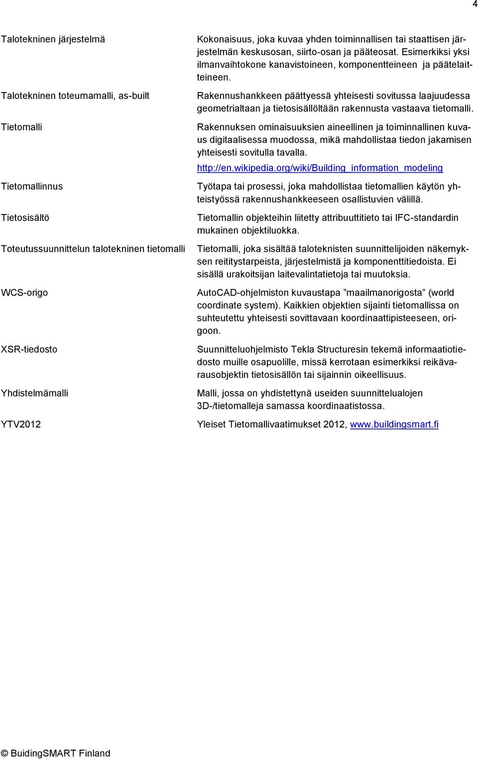 Rakennushankkeen päättyessä yhteisesti sovitussa laajuudessa geometrialtaan ja tietosisällöltään rakennusta vastaava tietomalli.