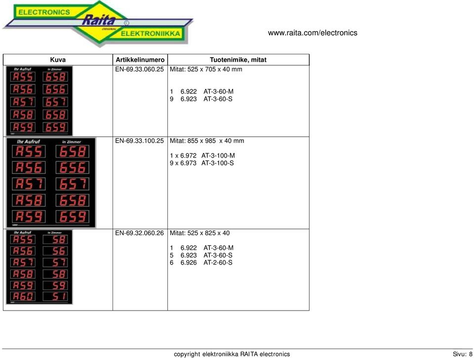 973 AT-3-100-S EN-69.32.060.26 Mitat: 525 x 825 x 40 5 6.