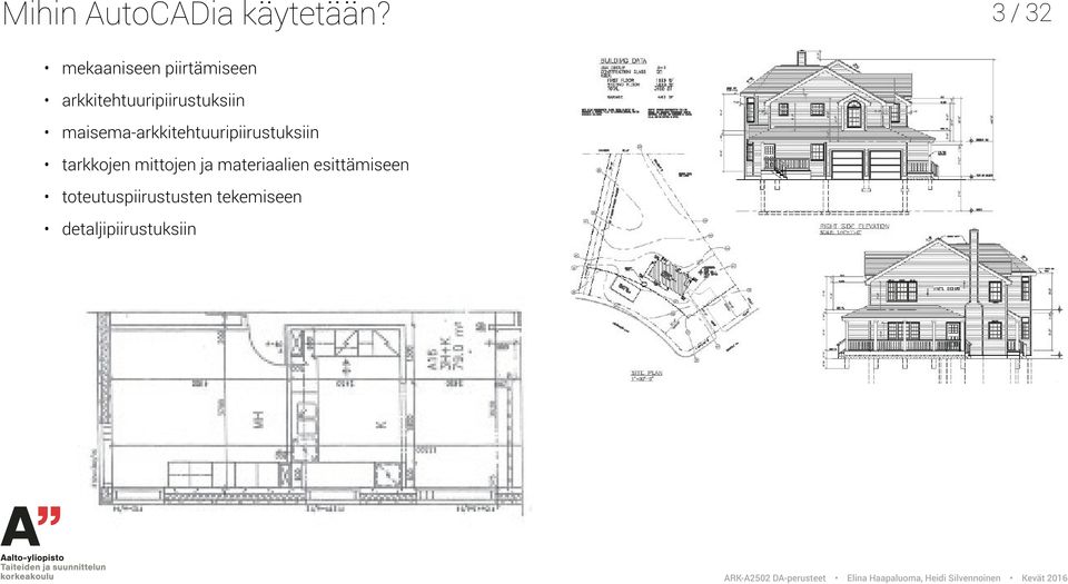 arkkitehtuuripiirustuksiin