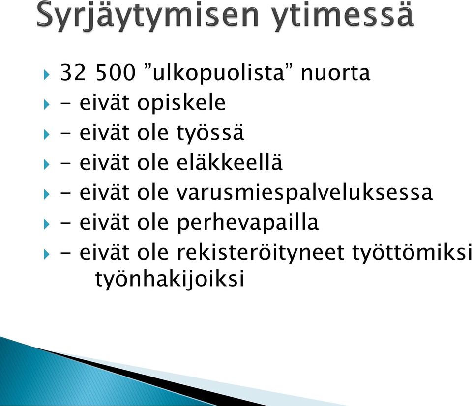 ole varusmiespalveluksessa - eivät ole