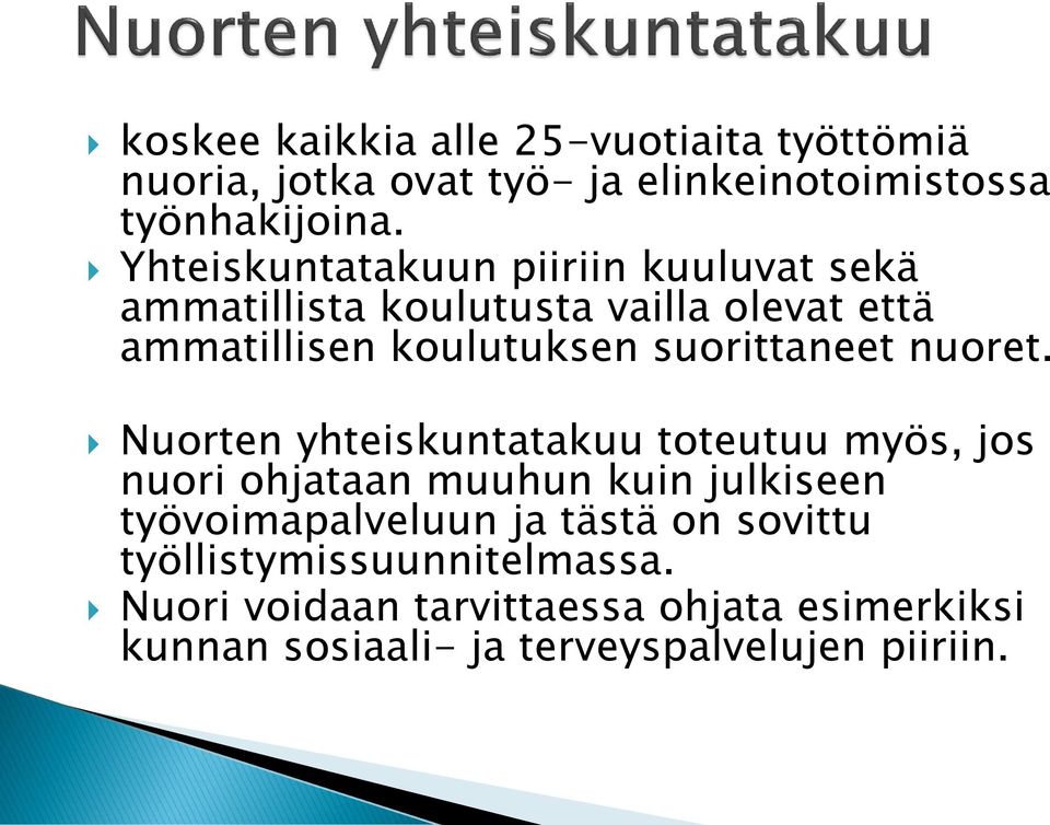 suorittaneet nuoret.