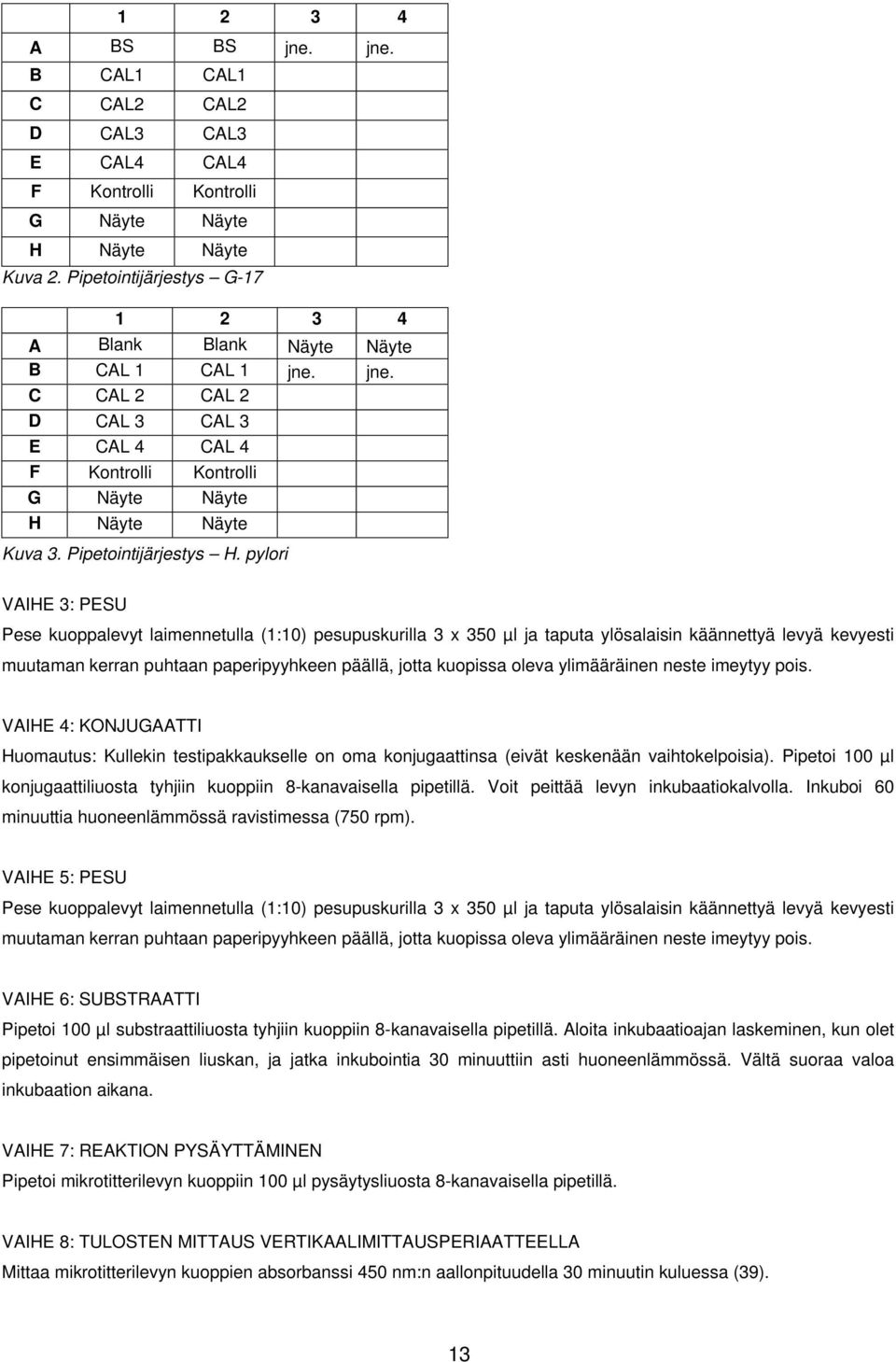 Pipetointijärjestys H.