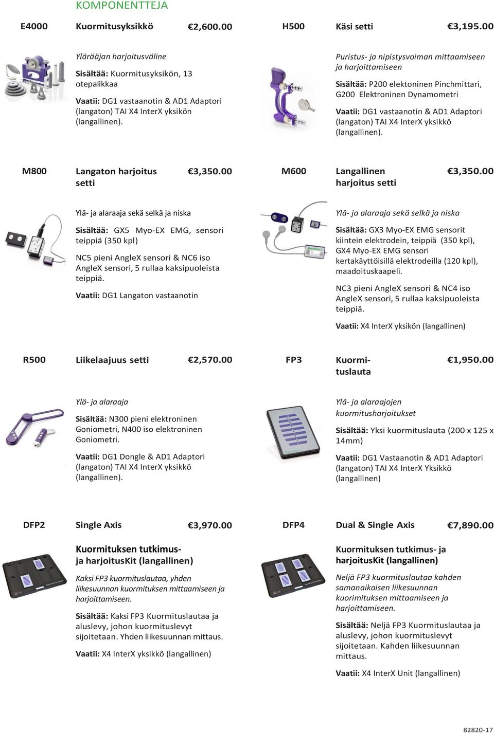 Puristus- ja nipistysvoiman mittaamiseen ja harjoittamiseen Sisältää: P200 elektoninen Pinchmittari, G200 Elektroninen Dynamometri Vaatii: DG1 vastaanotin & AD1 Adaptori (langaton) TAI X4 InterX