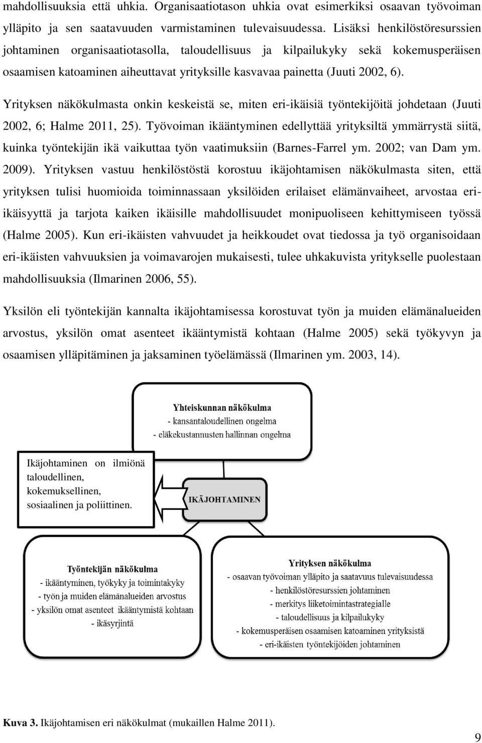 Yrityksen näkökulmasta onkin keskeistä se, miten eri-ikäisiä työntekijöitä johdetaan (Juuti 2002, 6; Halme 2011, 25).