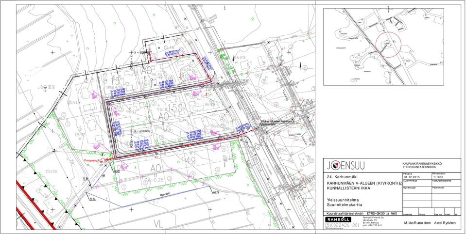 2015 1:1000 Yleissuunnitelma Suunnitelmakartta Piirustusnumero