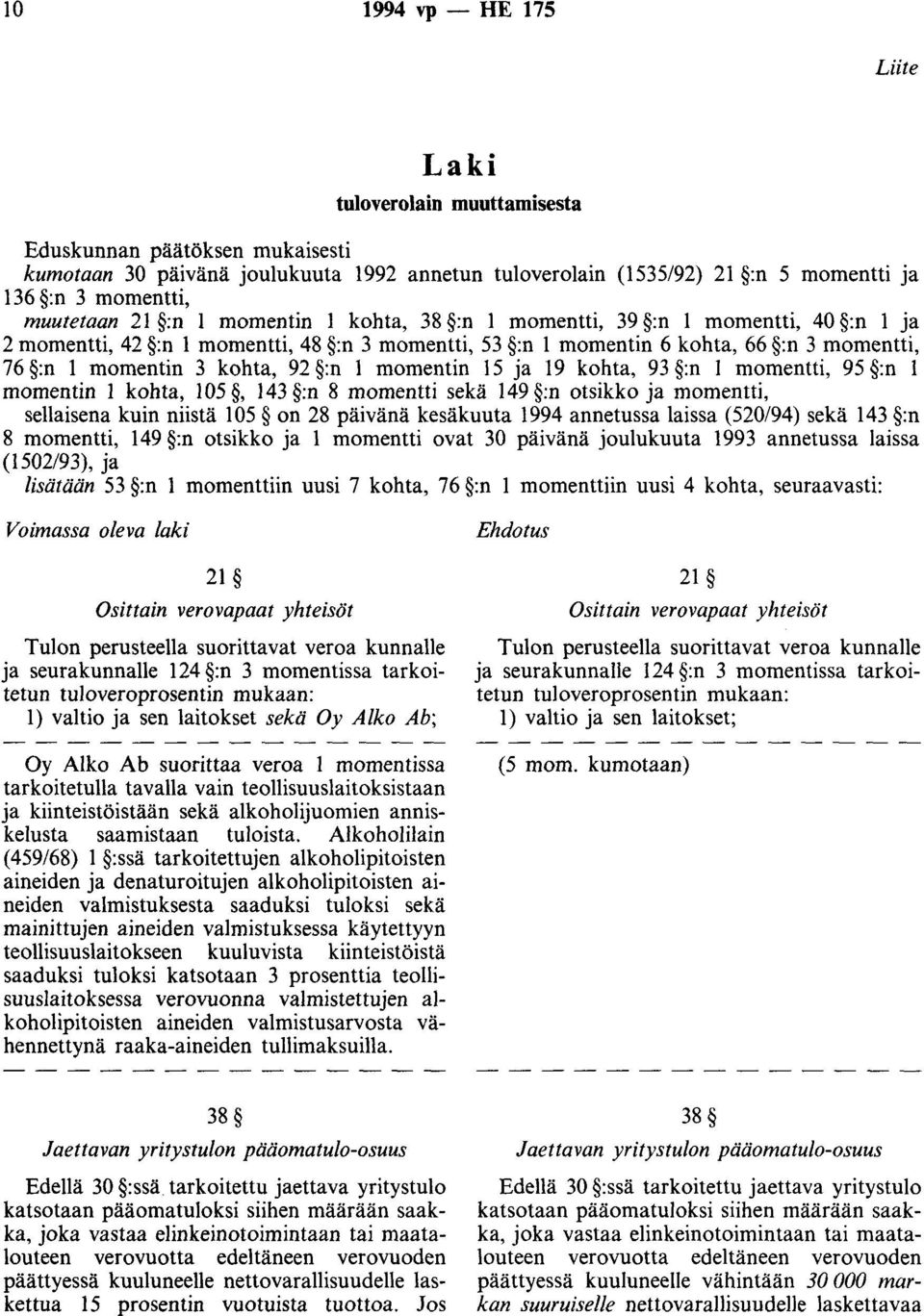 kohta, 93 :n momentti, 95 :n momentin kohta, 05, 43 :n 8 momentti sekä 49 :n otsikko ja momentti, sellaisena kuin niistä 05 on 28 päivänä kesäkuuta 994 annetussa laissa (520/94) sekä 43 :n 8
