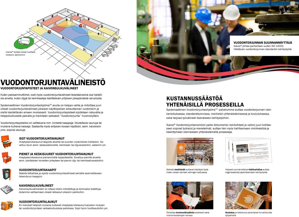 käsittelevän yrityksen jokapäiväistä varustusta.