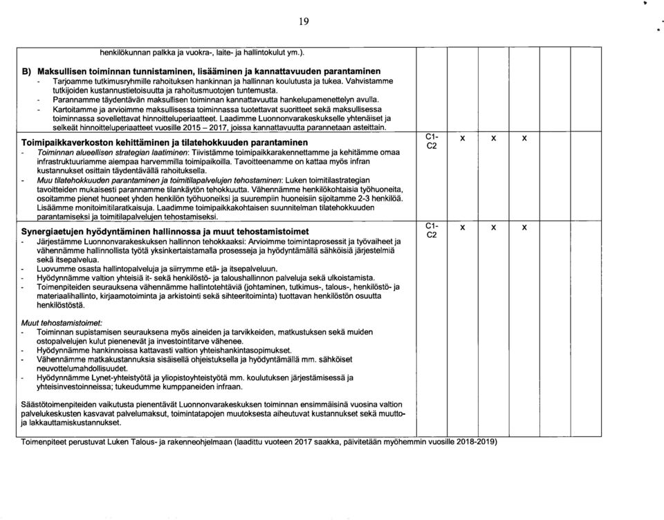 Vahvistamme tutkijoiden kustannustietoisuutta ja rahoitusmuotojen tuntemusta. Parannamme taydentavan maksullisen toiminnan kannattavuutta hankelupamenettelyn avulla.