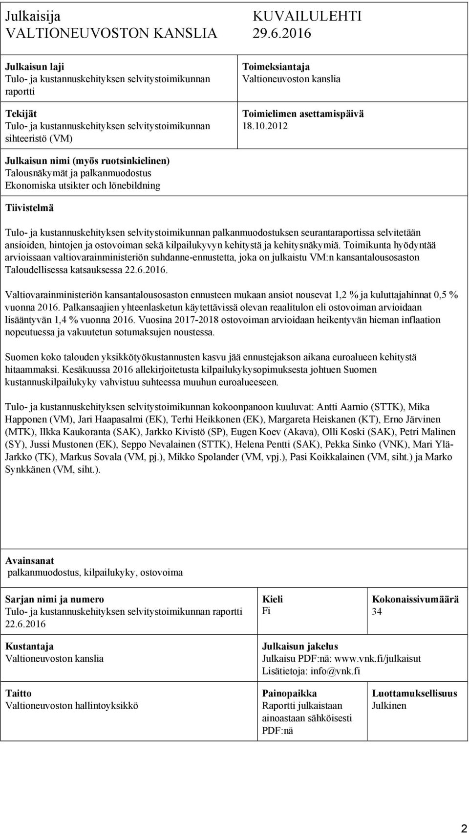 Toimielimen asettamispäivä 18.10.