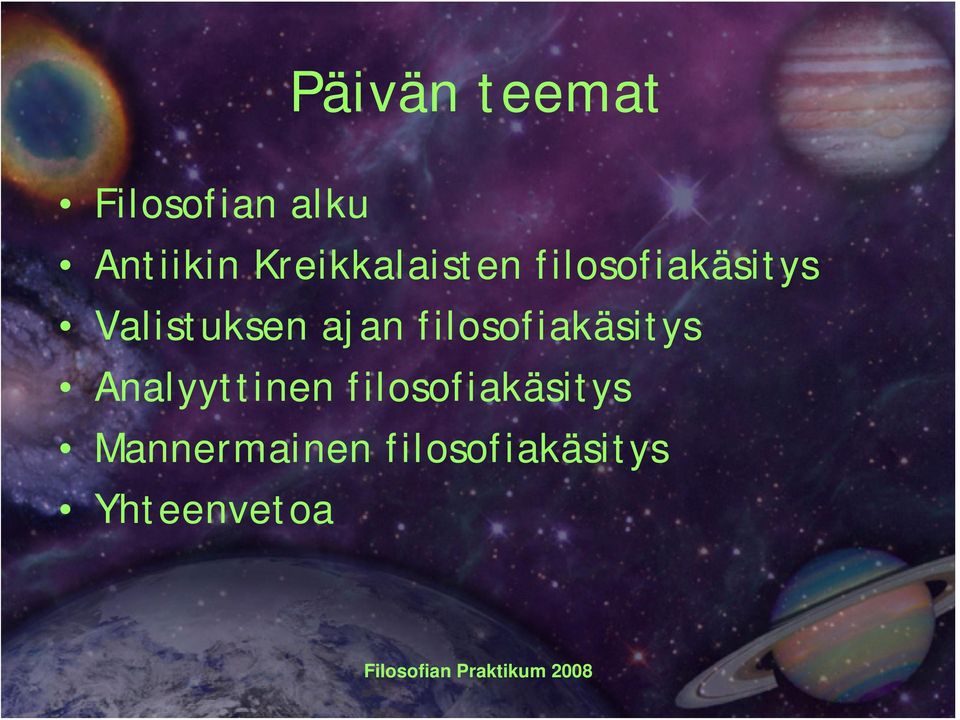 ajan filosofiakäsitys Analyyttinen