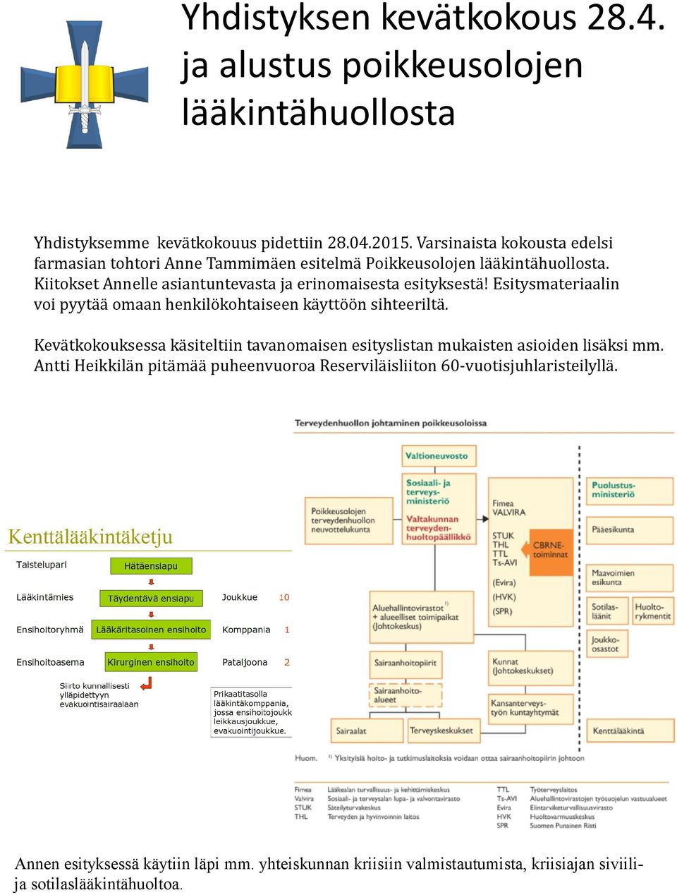 Kiitokset Annelle asiantuntevasta ja erinomaisesta esityksestä! Esitysmateriaalin voi pyytää omaan henkilökohtaiseen käyttöön sihteeriltä.