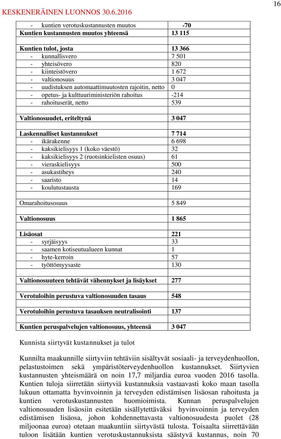 ikärakenne 6 698 - kaksikielisyys 1 (koko väestö) 32 - kaksikielisyys 2 (ruotsinkielisten osuus) 61 - vieraskielisyys 500 - asukastiheys 240 - saaristo 14 - koulutustausta 169 Omarahoitusosuus 5 849