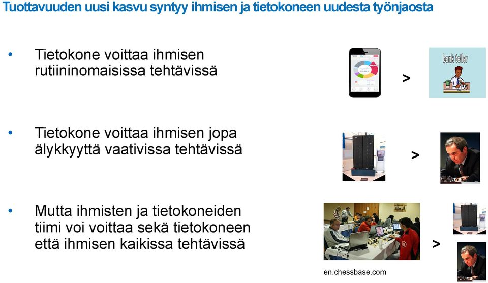 ihmisen jopa älykkyyttä vaativissa tehtävissä > Mutta ihmisten ja