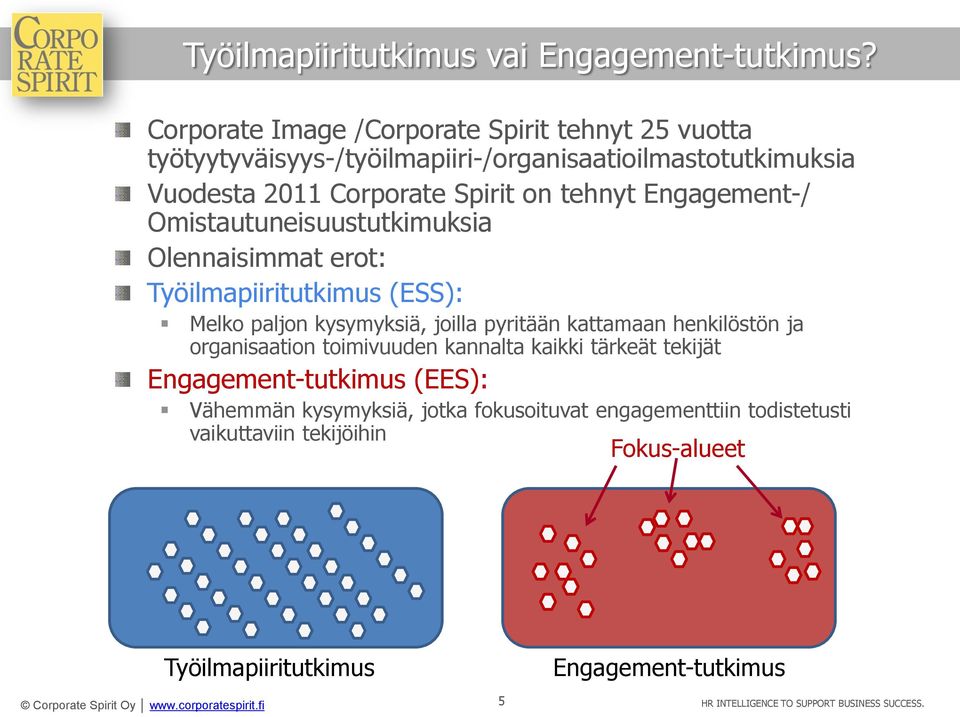 Engagement-/ Omstautunesuustutkmuksa Olennasmmat erot: Työlmaprtutkmus (ESS): Melko paljon kysymyksä, jolla pyrtään kattamaan henklöstön ja