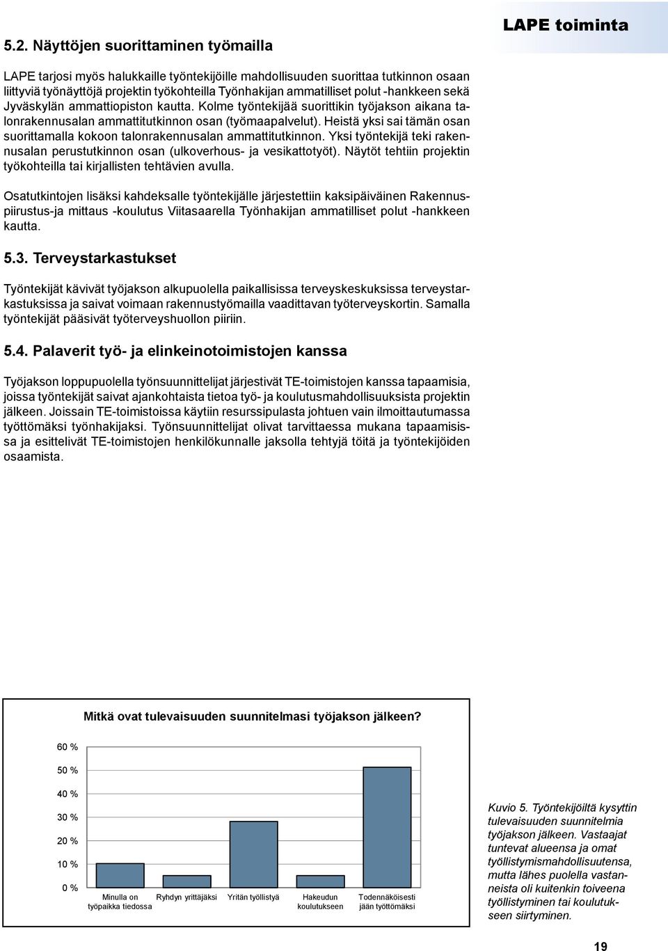 Heistä yksi sai tämän osan suorittamalla kokoon talonrakennusalan ammattitutkinnon. Yksi työntekijä teki rakennusalan perustutkinnon osan (ulkoverhous- ja vesikattotyöt).