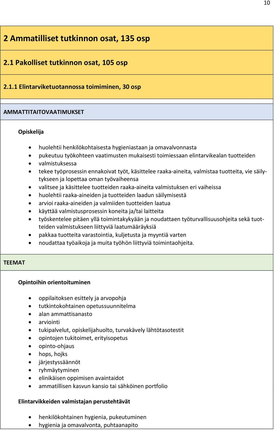säilytykseen ja lopettaa oman työvaiheensa valitsee ja käsittelee tuotteiden raaka aineita valmistuksen eri vaiheissa huolehtii raaka aineiden ja tuotteiden laadun säilymisestä arvioi raaka aineiden