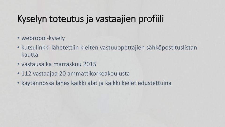 sähköpostituslistan kautta vastausaika marraskuu 2015 112