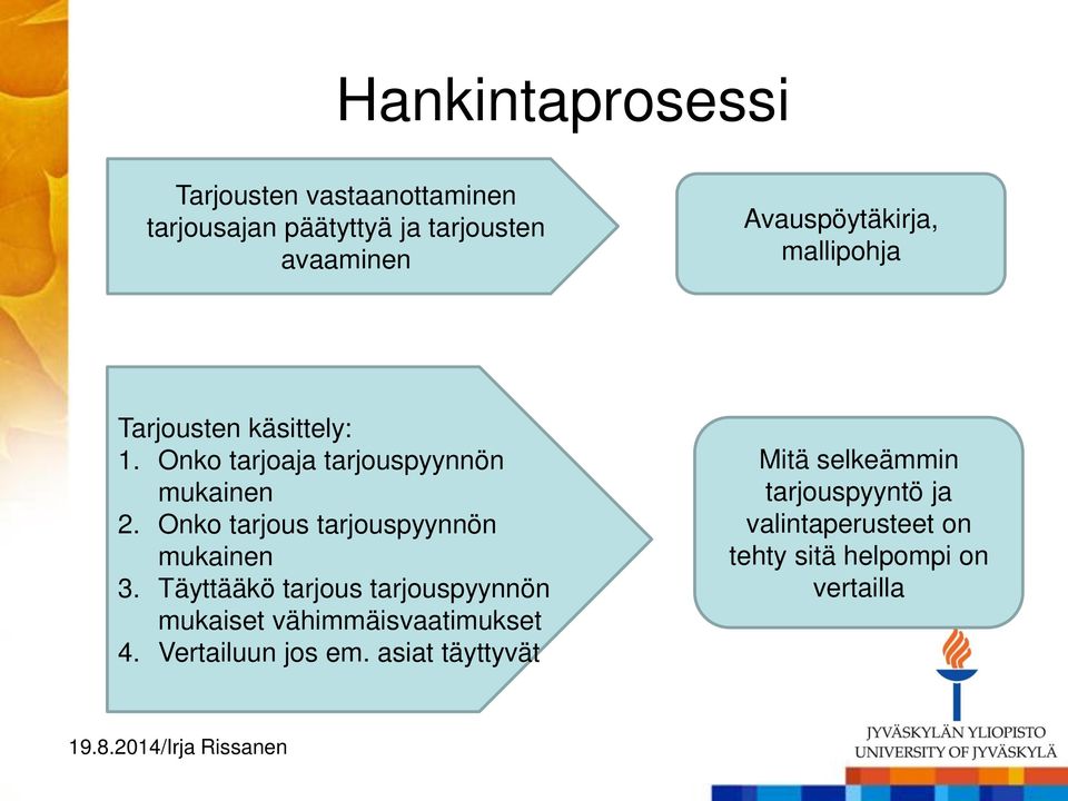 Onko tarjous tarjouspyynnön mukainen 3.