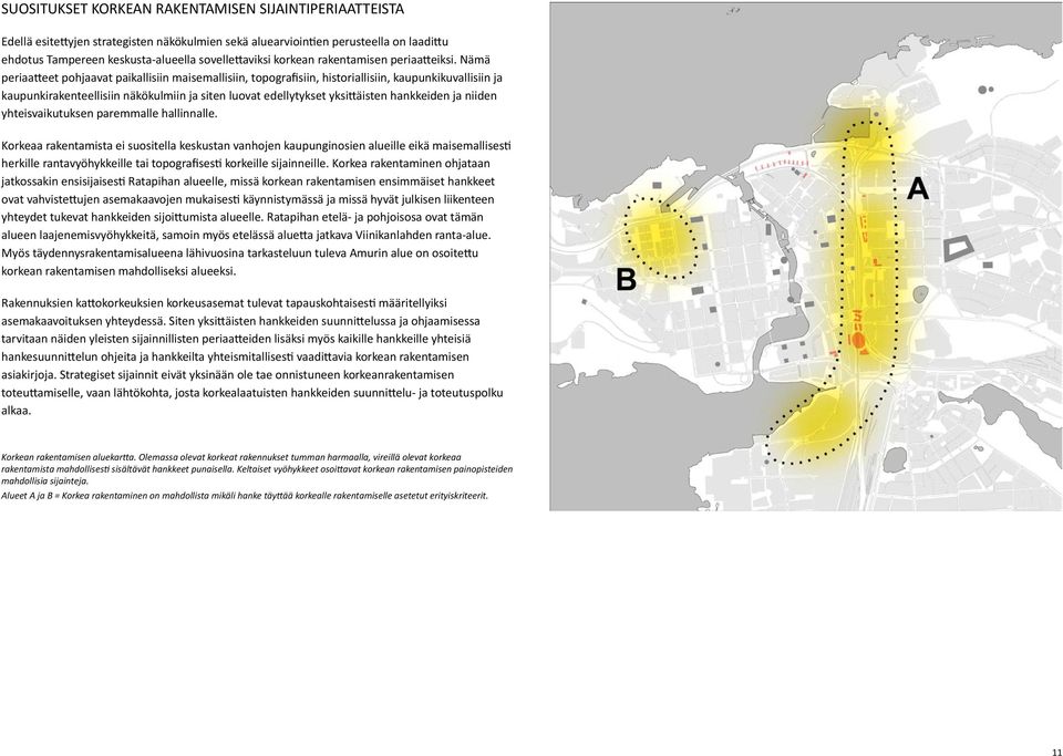 Nämä periaa eet pohjaavat paikallisiin maisemallisiin, topografisiin, historiallisiin, kaupunkikuvallisiin ja kaupunkirakenteellisiin näkökulmiin ja siten luovat edellytykset yksi äisten hankkeiden