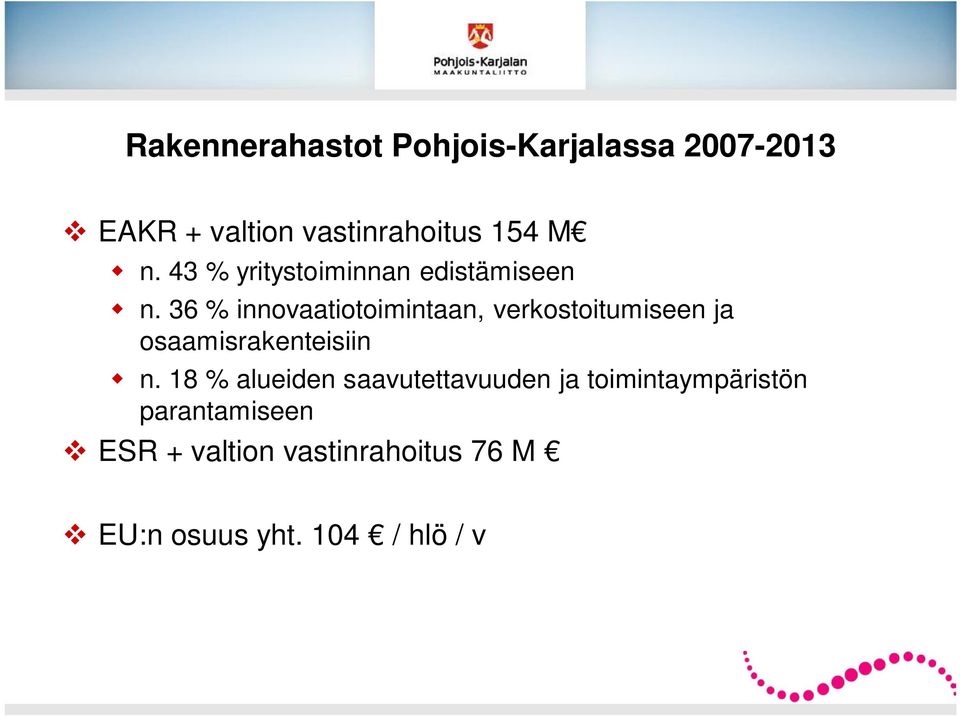 36 % innovaatiotoimintaan, verkostoitumiseen ja osaamisrakenteisiin n.