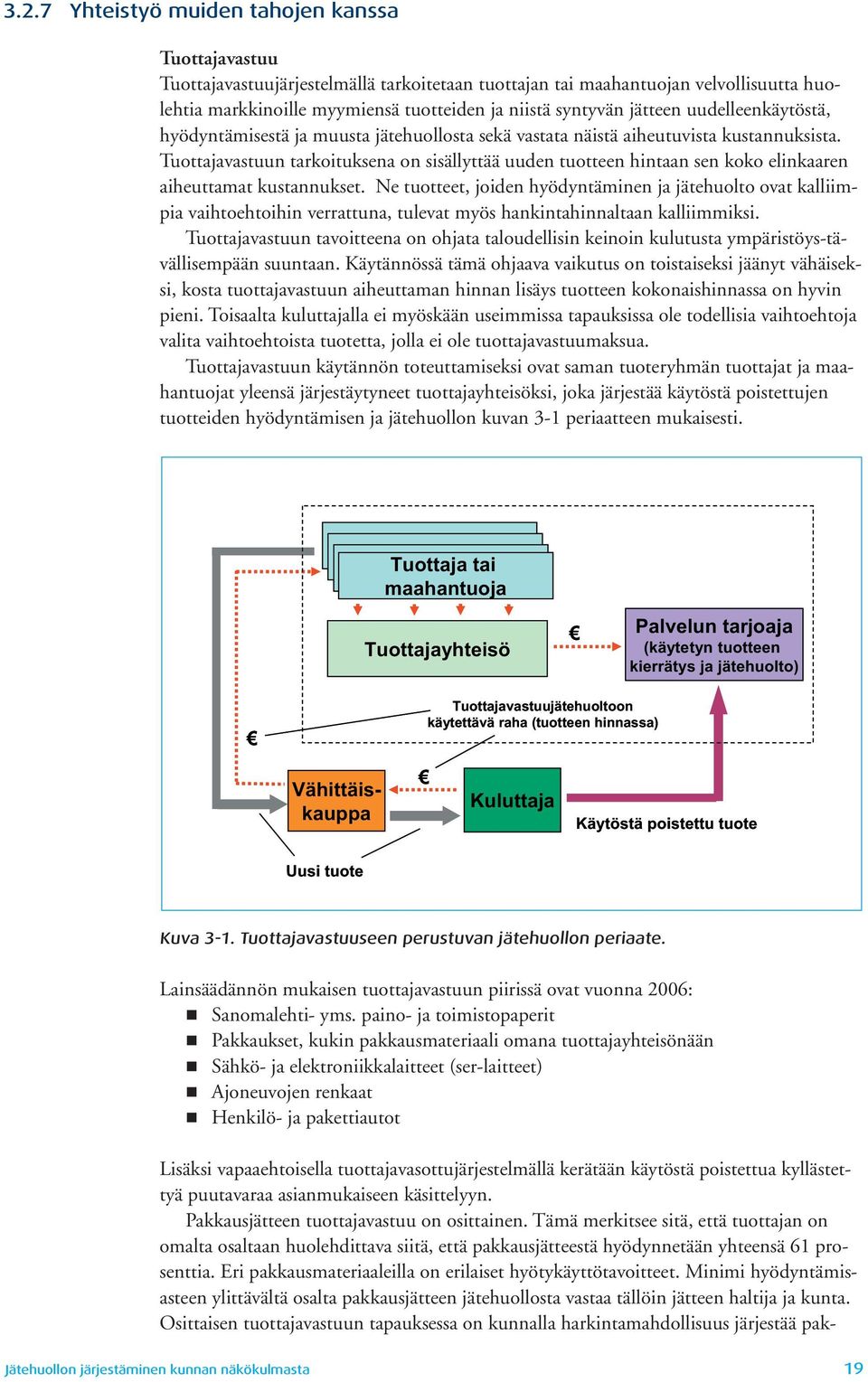 Tuottajavastuun tarkoituksena on sisällyttää uuden tuotteen hintaan sen koko elinkaaren aiheuttamat kustannukset.