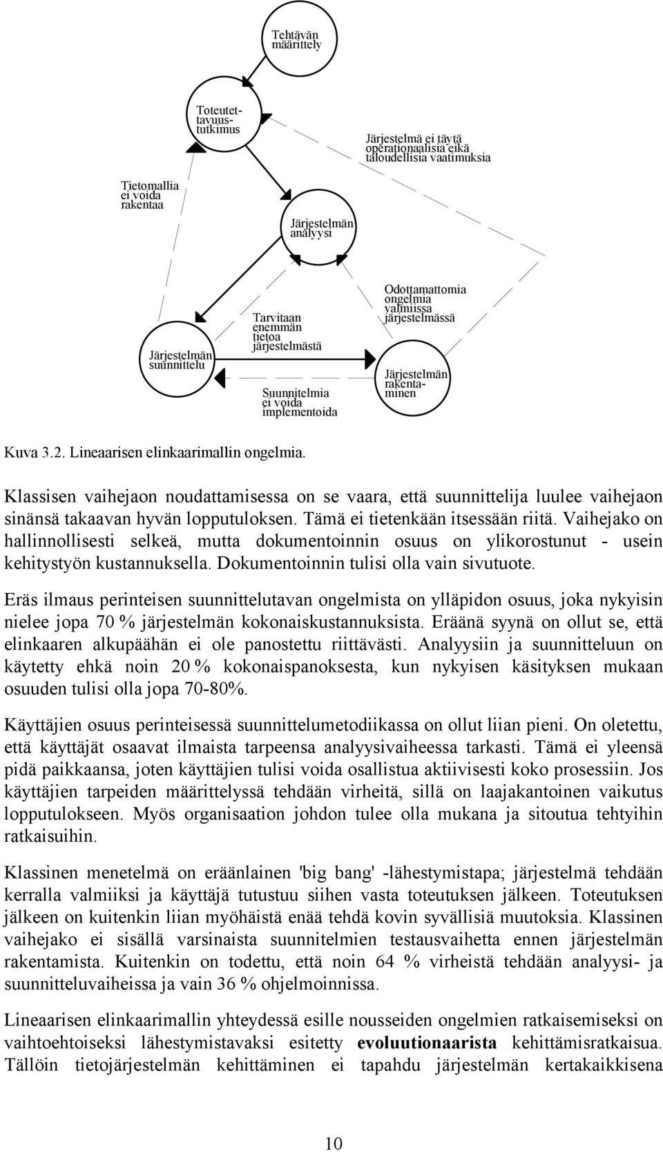 Klassisen vaihejaon noudattamisessa on se vaara, että suunnittelija luulee vaihejaon sinänsä takaavan hyvän lopputuloksen. Tämä ei tietenkään itsessään riitä.