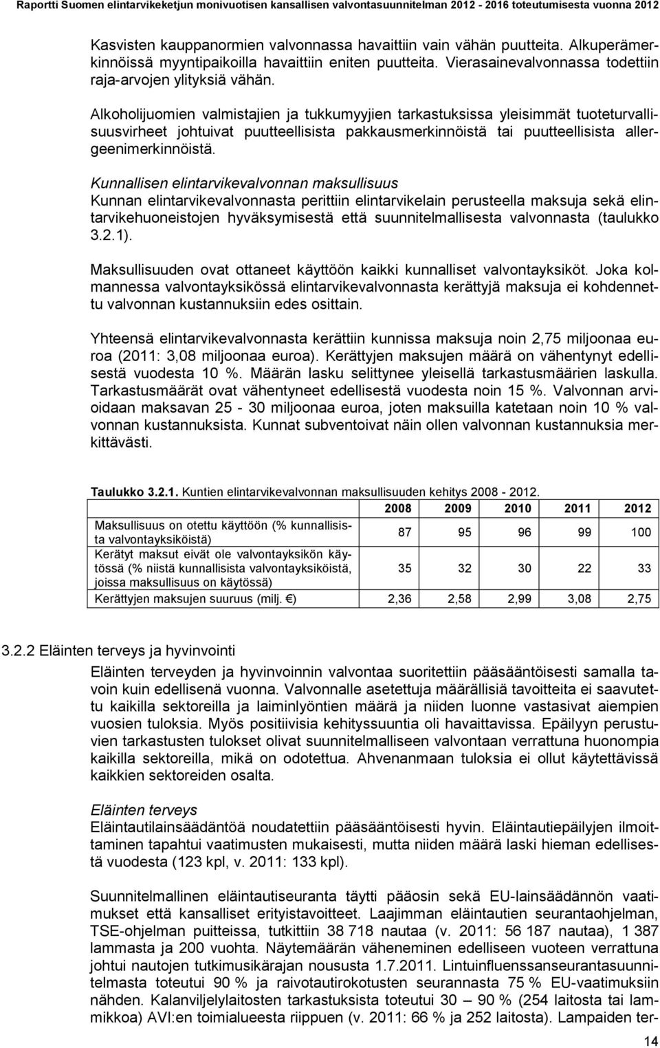 Kunnallisen elintarvikevalvonnan maksullisuus Kunnan elintarvikevalvonnasta perittiin elintarvikelain perusteella maksuja sekä elintarvikehuoneistojen hyväksymisestä että suunnitelmallisesta