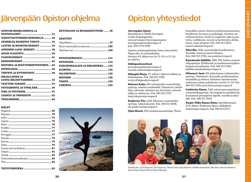 .. 55 TEATTERI-ILMAISU... 57 YHTEISKUNTA JA TYÖELÄMÄ... 59 PIHA JA PUUTARHA... 61 LUONTO JA YMPÄRISTÖ... 63 VESILIIKENNE... 64 KIELET Englanti... 66 Espanja... 70 Italia... 73 Japani... 76 Kiina.